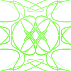 Green Watercolor Lines Doodle Background