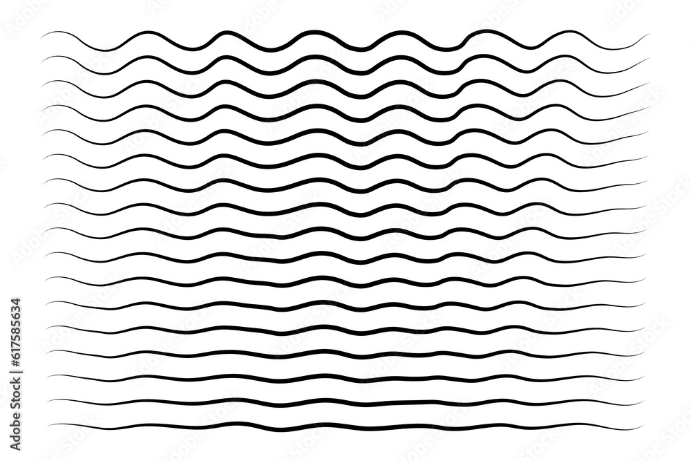 Poster set of wavy horizontal lines. simple vector linear illustration.