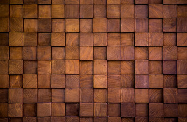 Wall texture with wood cube for background