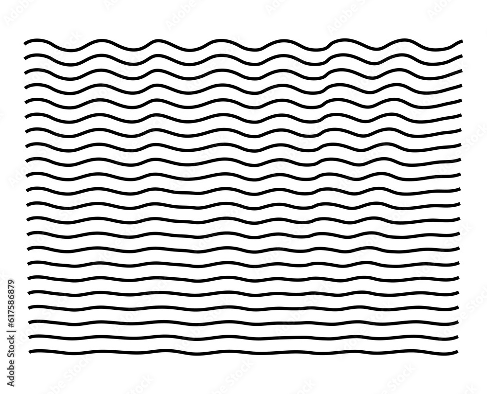 Poster set of wavy horizontal lines. simple vector linear illustration.