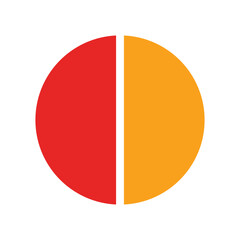 Fototapeta premium Pie Chart Vector Icon 50%