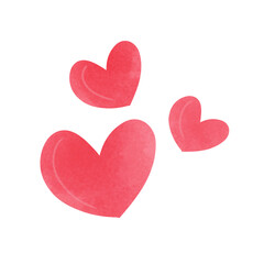 red hearts isolated on white background