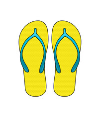 Beach sandals ( Flip Flops ) template vector illustration