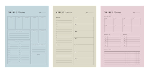 3 set of weekly planner. (soft)