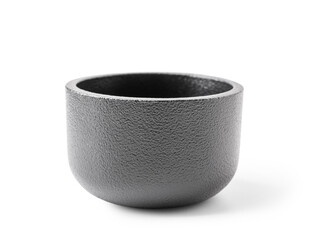 Black tea light candle holder on white background