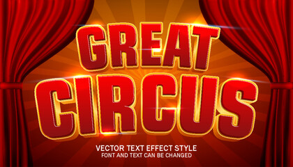 circus carnival festival steampunk style typography editable text effect font style template background design