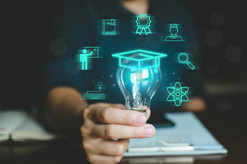 Digital world concept and linking education, educational technology, Internet resources, network