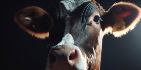 A portrait of a Cow. AI Generated