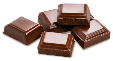 Chocolate isolated on white background, Chocolate bar on white With clipping path.