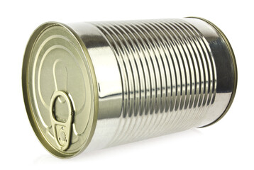 Tinned food isolated on white background