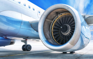 jet engine against a sky