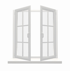 Opened window. Isolated on white background. 3d render