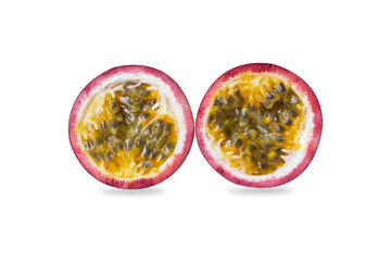 Fresh passion fruit isolated on white background, food healthy concept