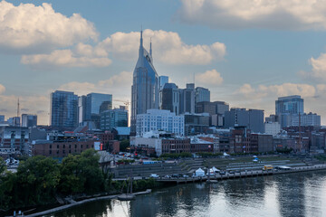 Nashville city Panorama. Cityscapes and office buildings