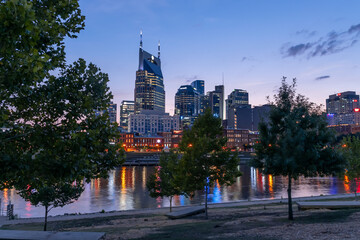 Fototapeta na wymiar Nashville city Panorama. Cityscapes and office buildings