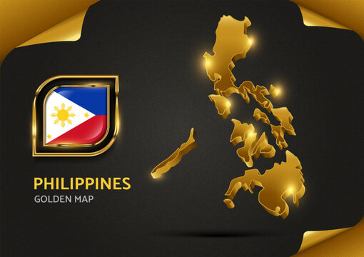 Luxury Golden 3d Map Philippines
