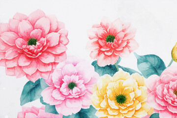 Beautiful watercolor floral art illustration