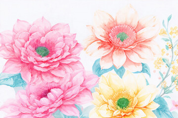 Beautiful watercolor floral art illustration