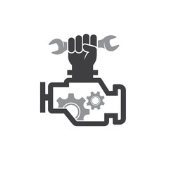 illustration of maintenance, engine maintenance, vector art.
