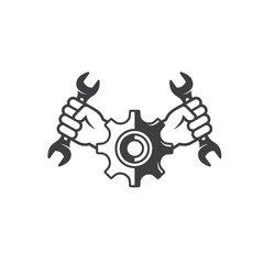 illustration of maintenance, engine maintenance, vector art. 