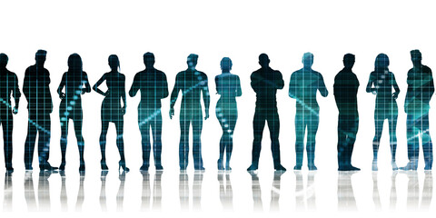 Business People Standing as a Corporate Silhouette Concept