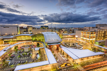 Kanazawa, Japan skyline over the station.