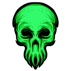 Skull art mascot logo illustration 