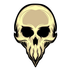 Skull art mascot logo illustration 