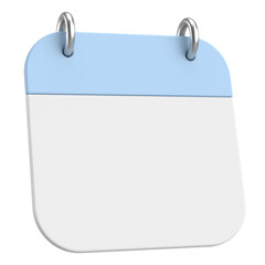 Empty calendar. 3D calendar. 3D illustration.