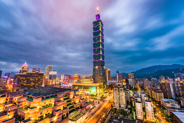 Taipei, Taiwan downtown skyline.