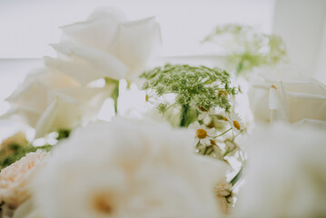 light airy wedding bouquet flowers