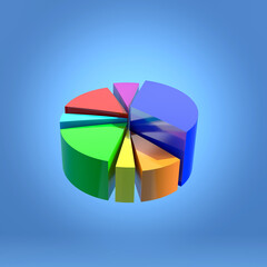 3D circular statistics graphic background 3d illustration