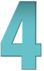 blue font, number 4