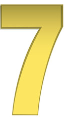 Yellow font, number 7