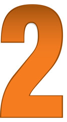 Orange  font, number 2