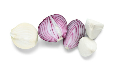 Obraz na płótnie Canvas Different kinds of onion isolated on white background