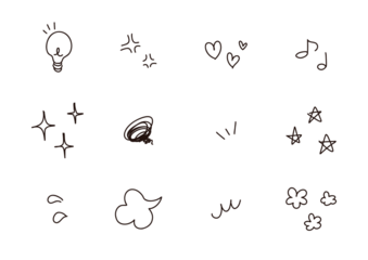 手描きの感情のあしらいイラスト アイコンセット