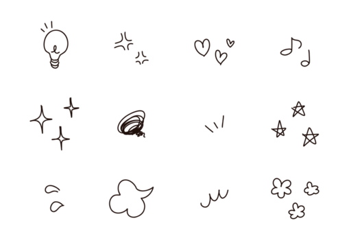 手描きの感情のあしらいイラスト アイコンセット
