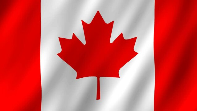 Flag of the Canada waving animation. looping National canada flag animation background 4k