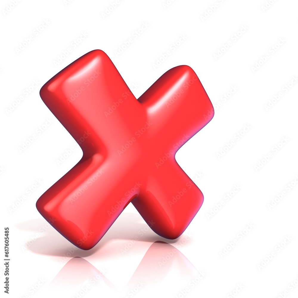 Poster red incorrect check mark. isolated on white background.
