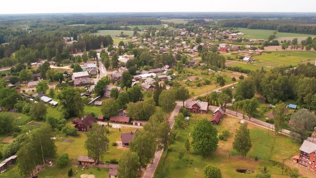 The small town of Staicele next to the river Salaca