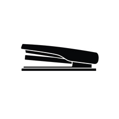 Stapler flat silhouette vector on white background. Office supply icon. Stationery symbol. Item for office concept.