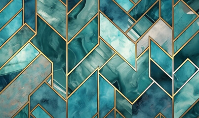 Turquoise marble art Deco pattern Luxury stone textured background