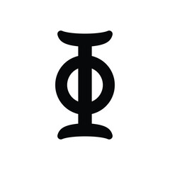 Black solid icon for phi greek 