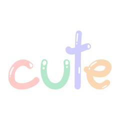 Vector - Word cute on pastel color.