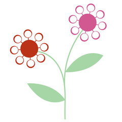 Mid-Century flower shape abstract floral design