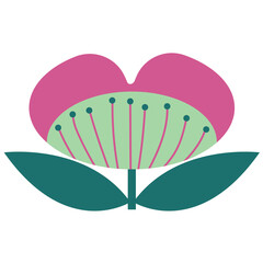 Mid-Century flower shape abstract floral design