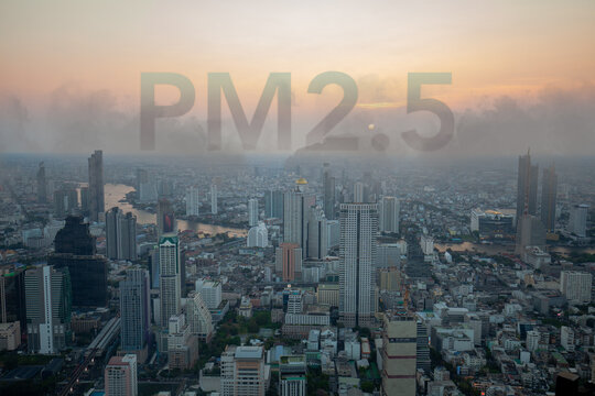 PM2.5 air pollution in Bangkok, dangerous haze and fog