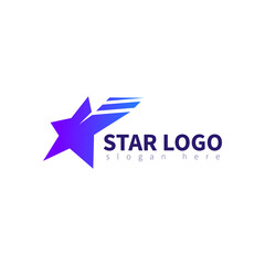 Obraz premium Star logo designs template, gradation elegant blue and purple , eps 10