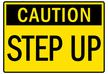 Step up warning sign and labels
